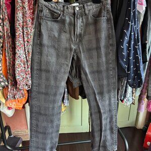 ZARA Women’s Grey Check-Fade Straight Leg Jeans – Size 4 (NWT)